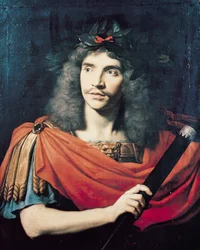 Molière dans le rôle de César dans La Mort de Pompée